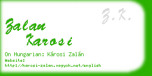 zalan karosi business card